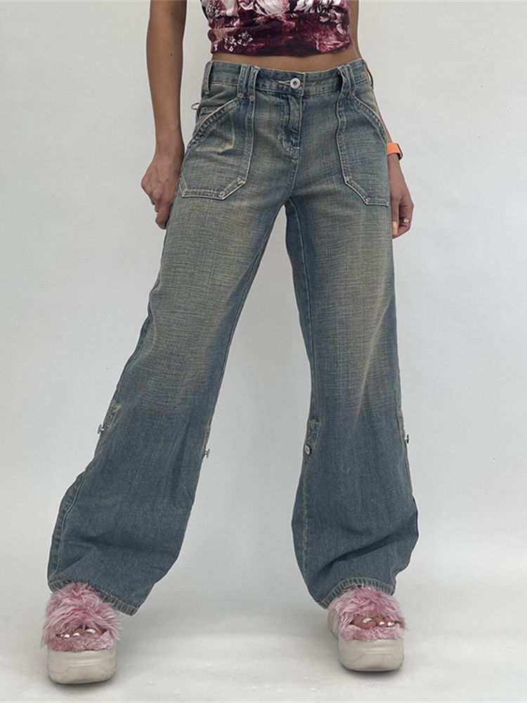   Ʈ ƮƮ ĳ־ û ұĢ   Mopping Cargo Pants ƺ  Work Out Pocket Denim Jeans